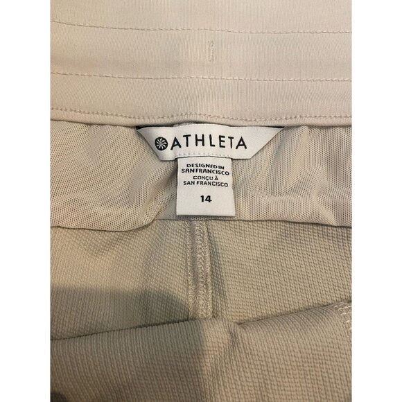 Athleta Headlands Hybrid Trek Jogger Pants Light Khaki Tan Size 14 - Picture 3 of 5
